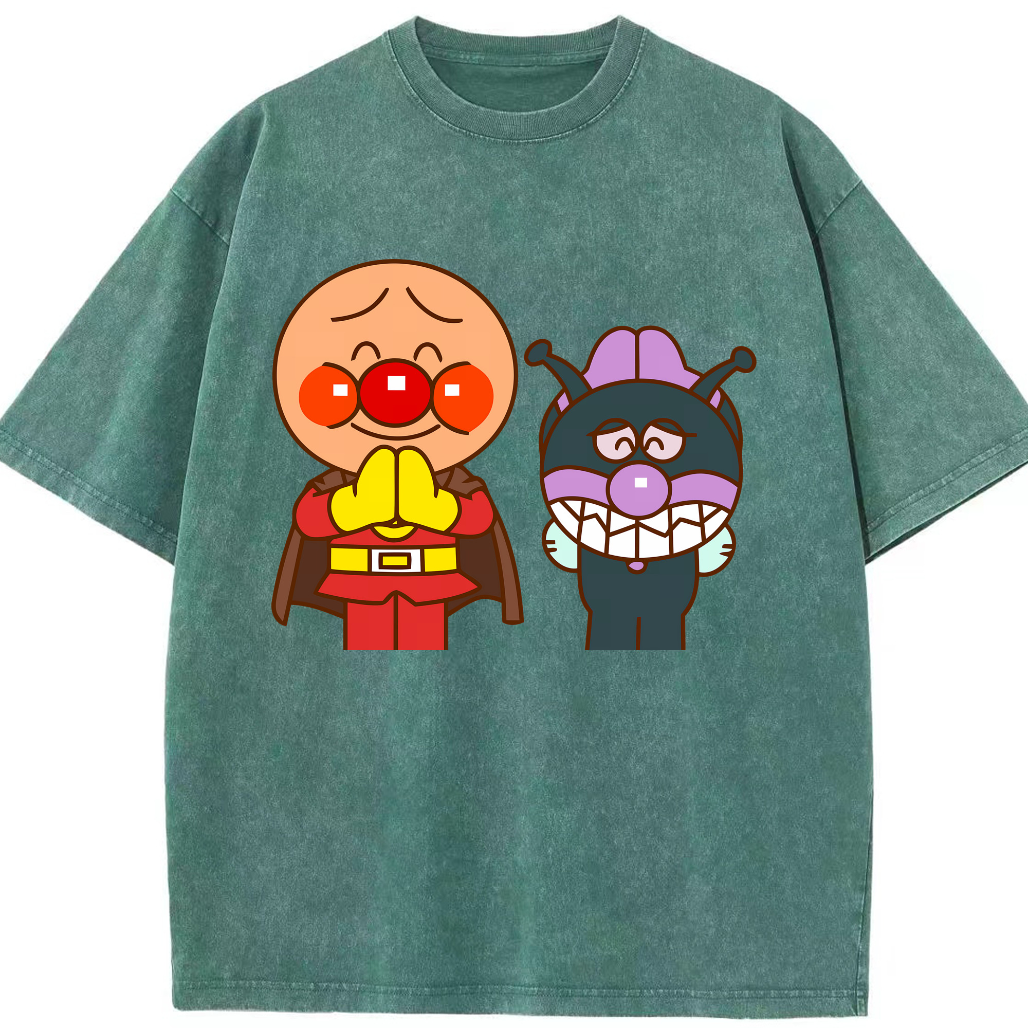 （画像用） アンパンマン Anpanman 綿100% ヴィンテージ風 半袖Tシャツ（フロントプリント）